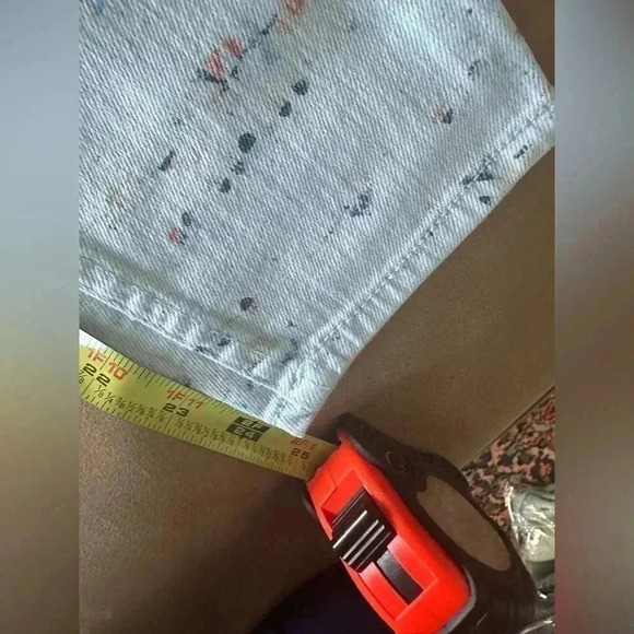 Girls Splatter Hollister Jeans Size 7 Over 24.5” Inseam - Picture 4 of 7